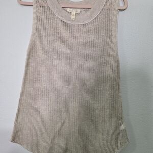 Eileen Fisher Cream Knit Tank Top